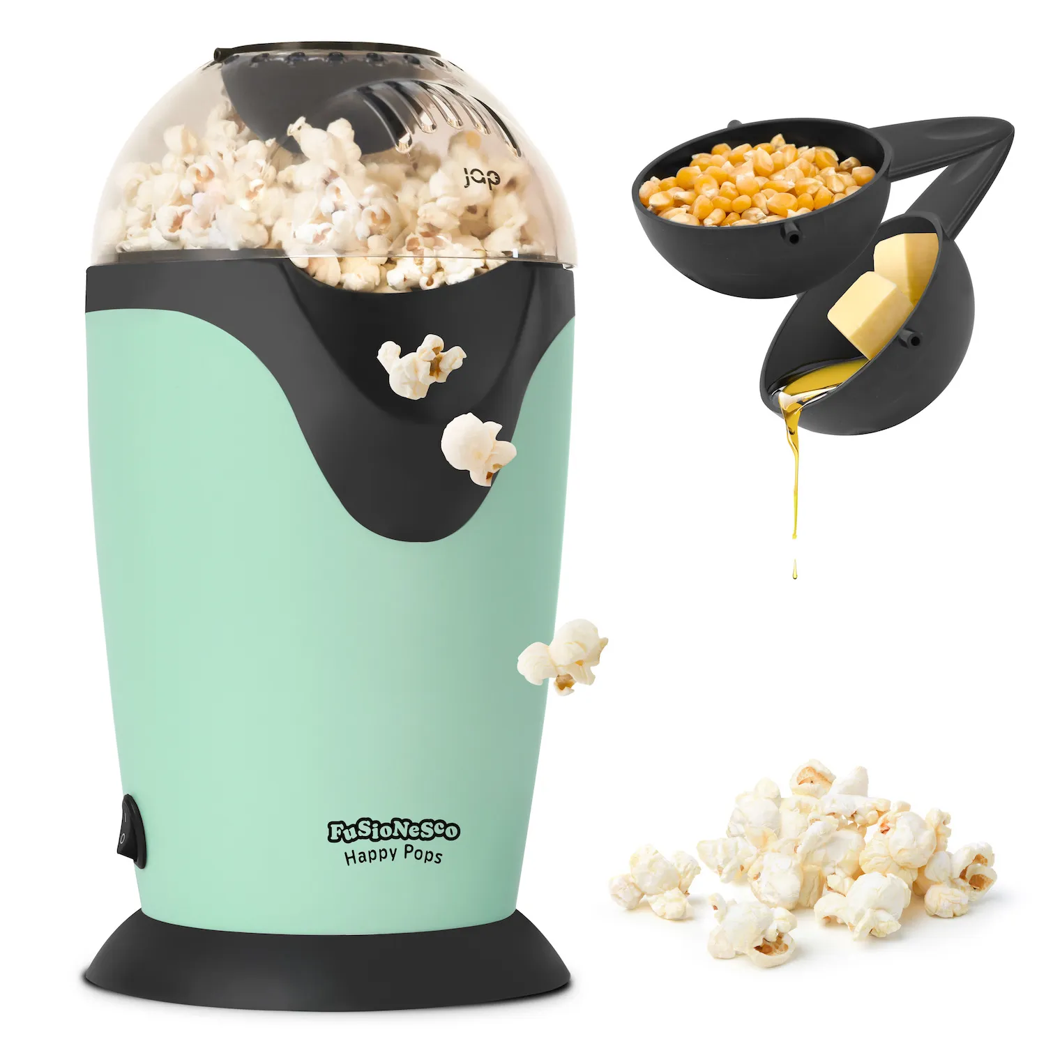 JAP Happy Pops - Retro popcorn machine met 5 bakken - Groen